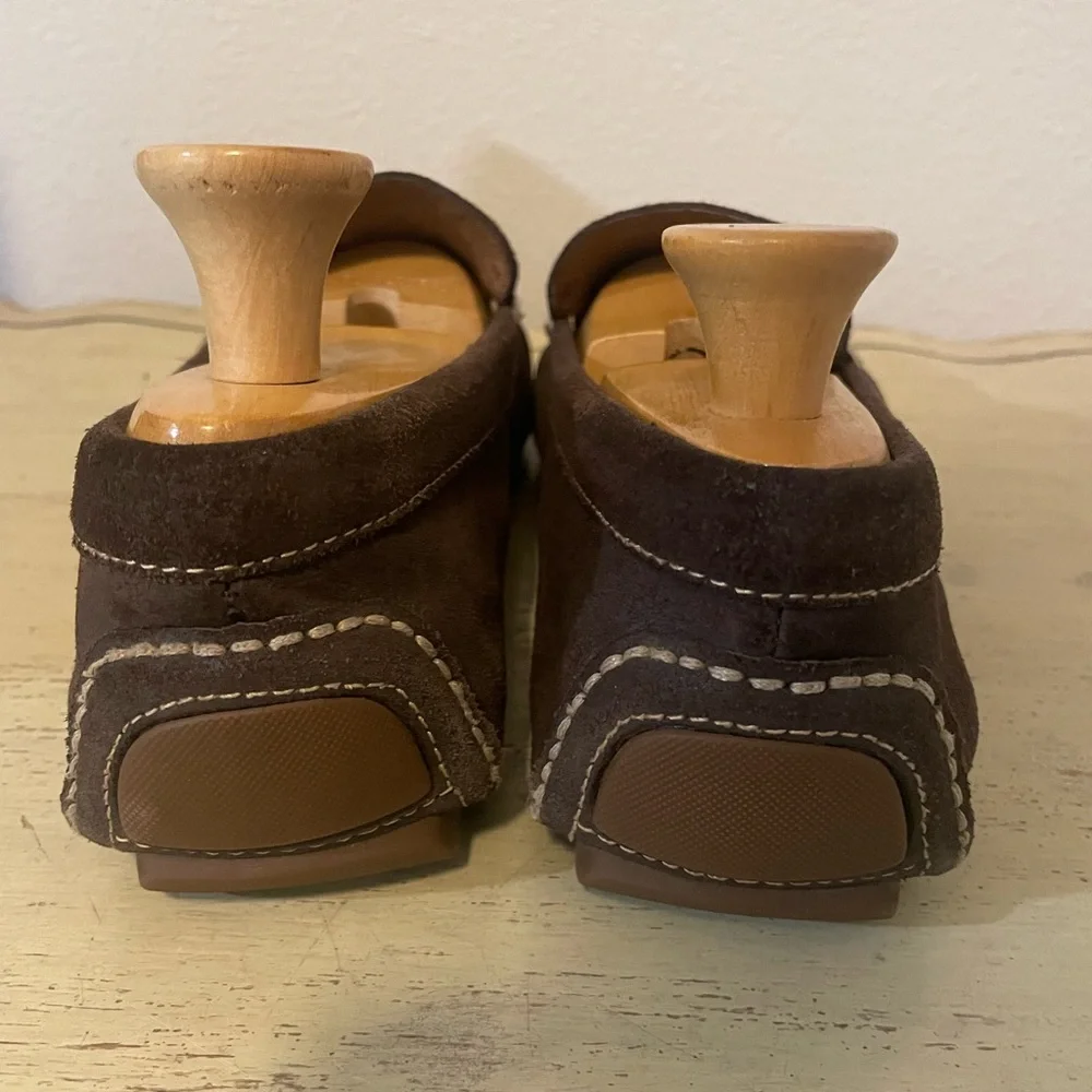 DONALD J. PLINER Made in Italy Nubuck Penny Vamp Driving Loafer in Brown 10 $265 - Picture 3 of 7